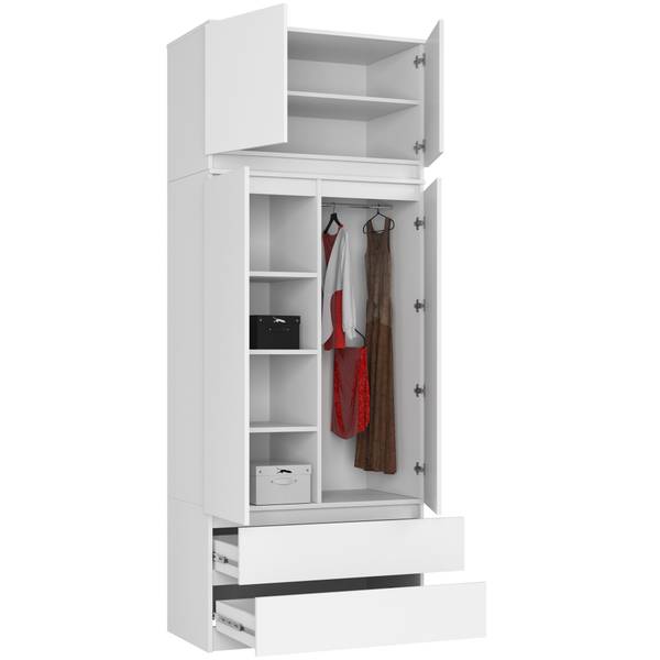 Kleiderschrank S90 2T 2S CLP Weiß