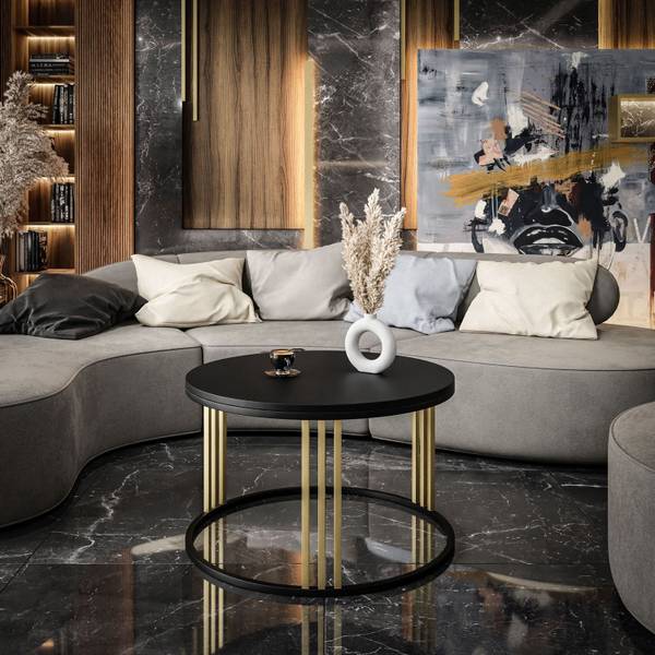 Couchtisch LORI MIX Schwarz - Holzwerkstoff - 70 x 48 x 70 cm