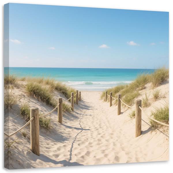 Canvas schilderij Strand 40 x 40 cm