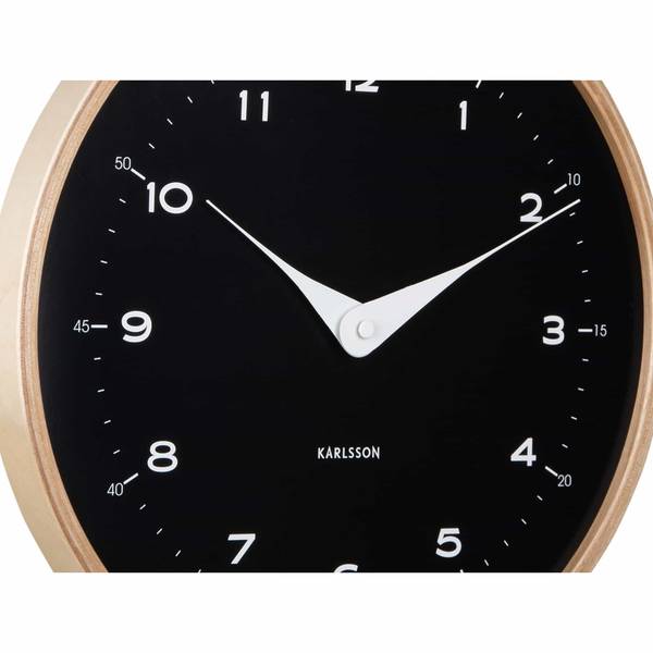 Wanduhr Osado Dome Schwarz - Holzwerkstoff - Kunststoff - 4 x 30 x 30 cm