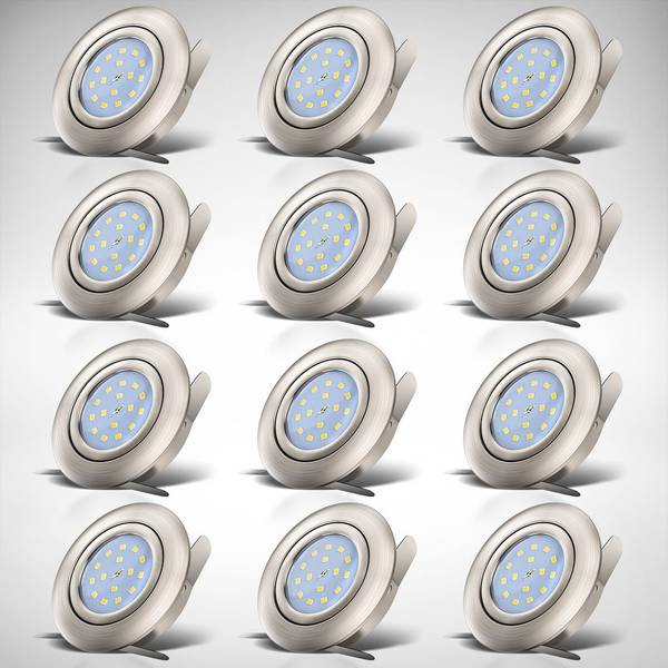LED Einbauleuchten 6 Stk. 10-03-06-S Silber - ABS - 9 x 3 x 9 cm