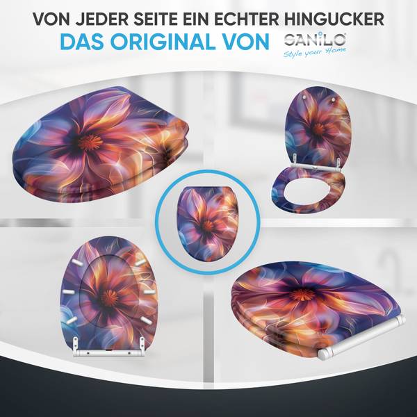 WC-Sitz Nuvana Blau - Orange - Violett - Holzwerkstoff - 38 x 6 x 48 cm