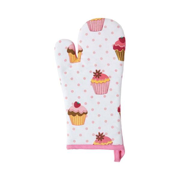 Ofenhandschuh Cupcakes Pink - Baumwollstoff - 18 x 1 x 32 cm
