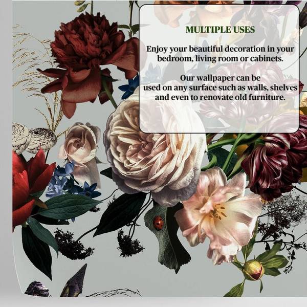 Behang Florale Renaissance grijs - papier - 200 x 250 x 1 cm