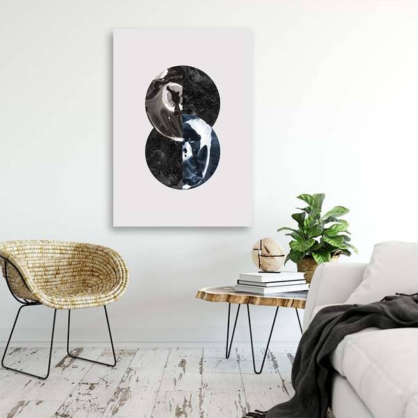 Wandbild komposition aus kreisen 70 x 100 cm