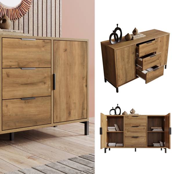 Sideboard Omnaers Braun - Holzwerkstoff - 120 x 76 x 40 cm