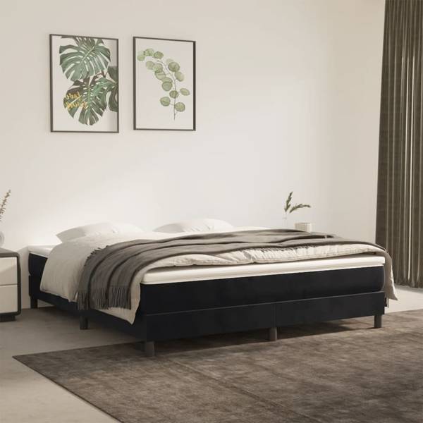 Bettgestell DE406 Schwarz - Textil - 200 x 25 x 180 cm