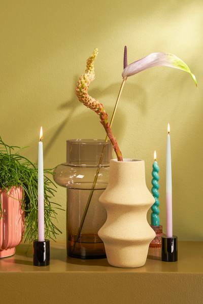 Spitzkerzen Dip-dye (4er-Set) Violett - Wachs - 2 x 28 x 2 cm