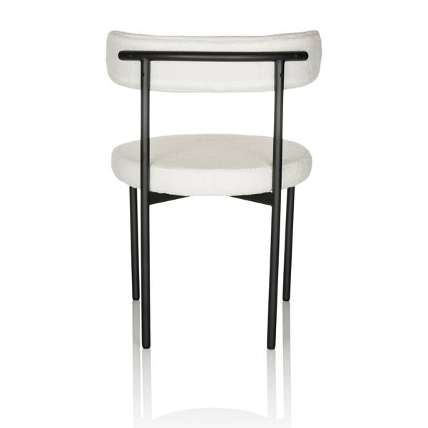 Polsterstuhl TEDIO Weiß - Polyester - Teddystoff - Webstoff - 55 x 78 x 56 cm