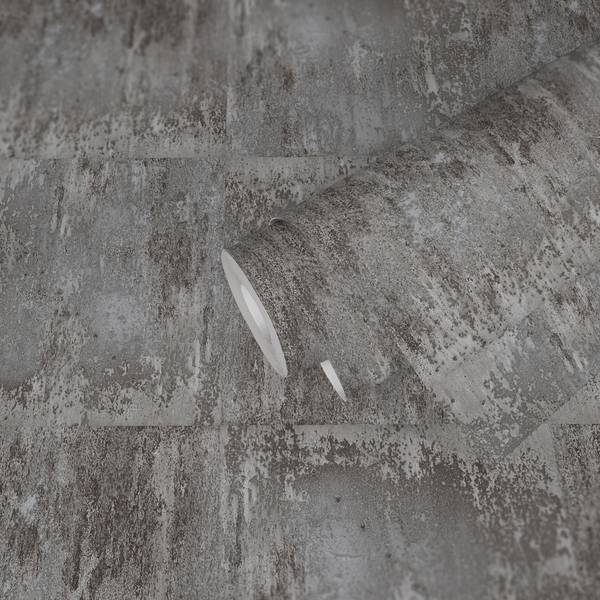 Tapete 4419 selbstklebend Metallic Look Grau - Silber - Fleece - 53 x 840 x 1 cm