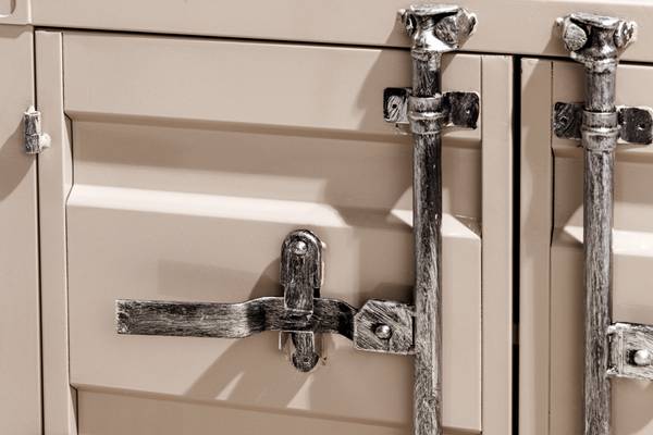 Verriegelbarer Aktenschrank GLOBETROTTER Beige - Grau