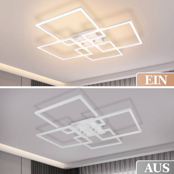 Plafonnier LED Wilkins Blanc - Métal - 73 x 8 x 73 cm