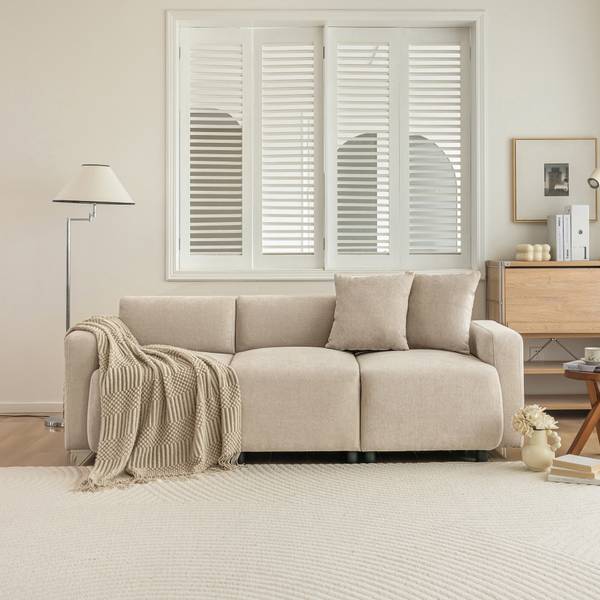 3-Sitzer-Sofa Shidads Beige - Textil - 67 x 71 x 211 cm