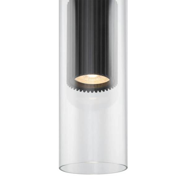 Suspension Luminaire Tube Santos Noir - Transparent
