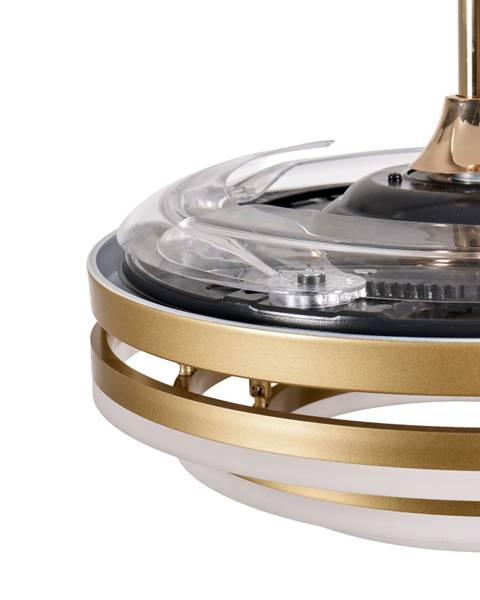 Deckenventilator AUCILLA 2-tlg Gold - Weiß - Metall - 107 x 41 x 107 cm