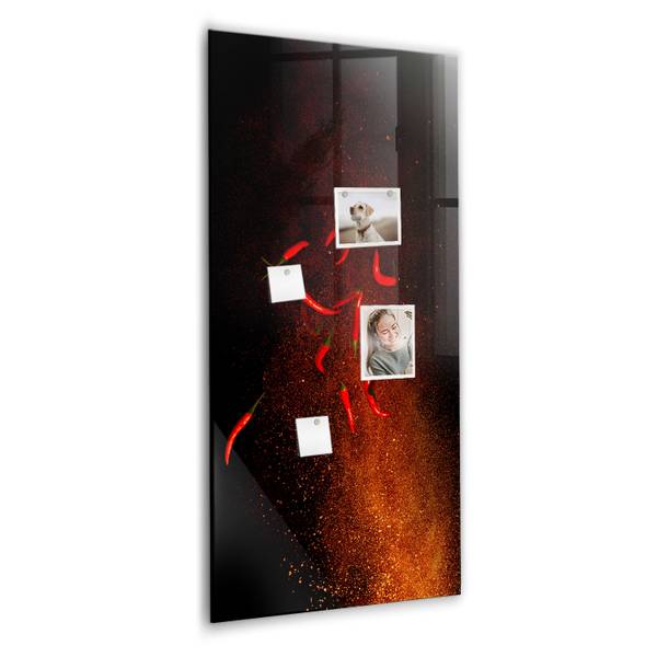 Glas Magnettafel Scharfe Chilis 60 x 120 cm