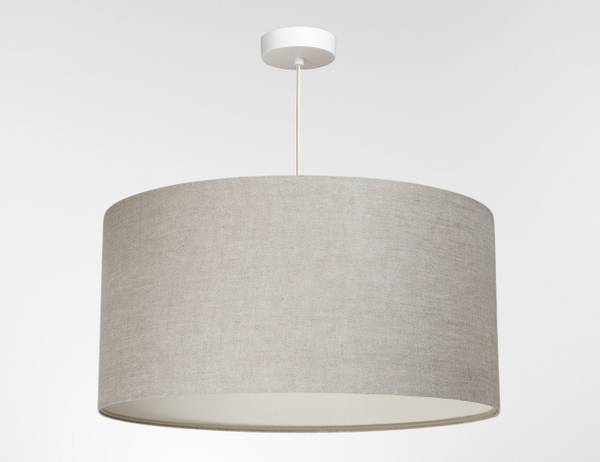 Hängeleuchte Boho Leinen Stoff Beige - Ecru - 40 x 20 x 90 cm