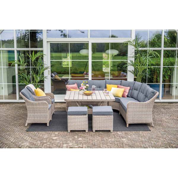 Loungediningset Nova 4 delig grijs - aluminium - 237 x 85 x 237 cm
