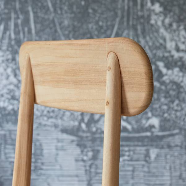Stuhl Jonàk Beige - Teakholz - 48 x 88 x 52 cm