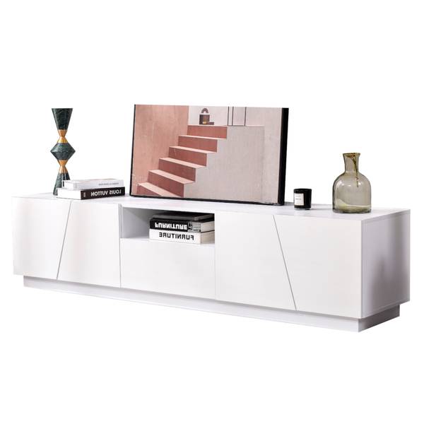 TV-laagplank DianaⅡ wit - plaatmateriaal op houtbasis - 170 x 42 x 37 cm