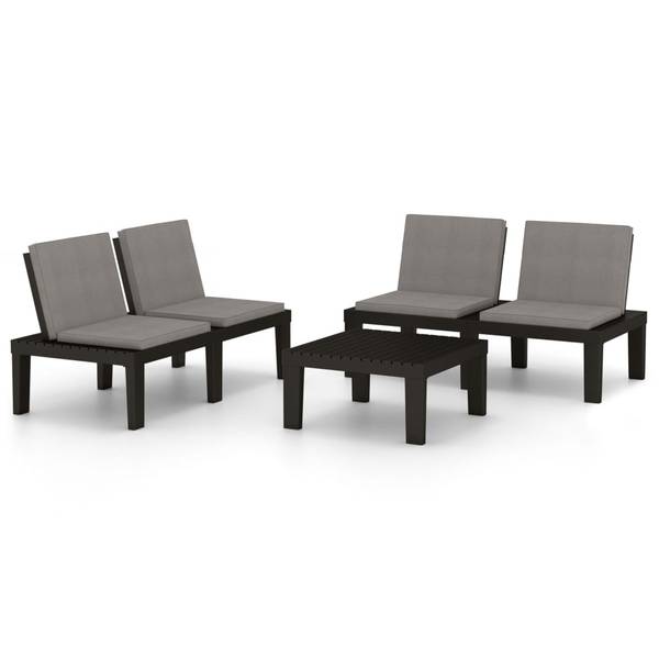 Garten-Lounge-Set 3006073 (3-teilig) Anthrazit - Grau