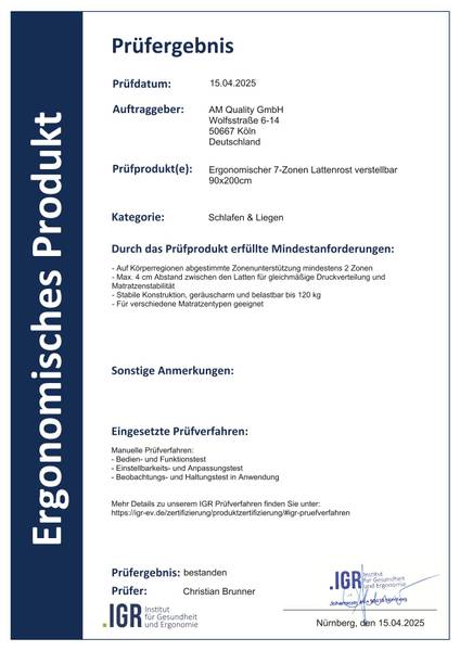 Lattenrost 7-Zonen verstellbar 2er Set 200 x 160 cm