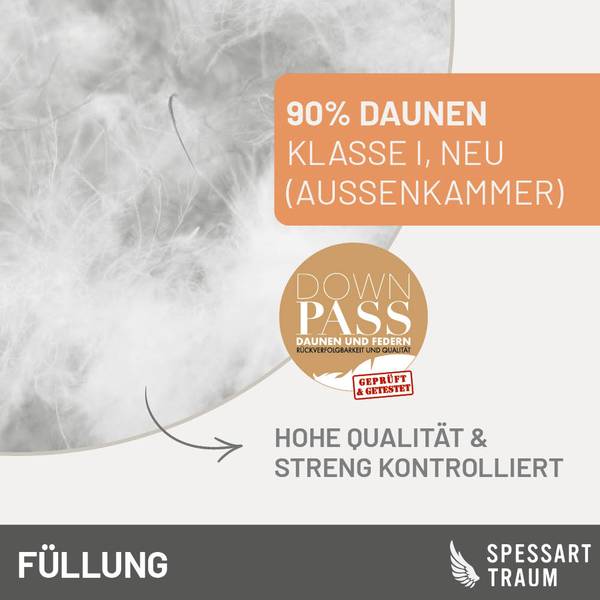 Daunenkissen 3-Kammer Saphir Breite: 40 cm