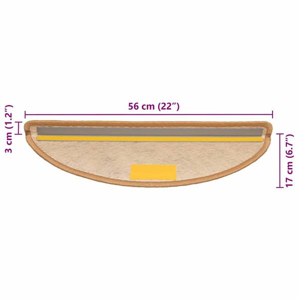 Stufenmatte 3007604_1 15er Set Orange - Polypropylen - 17 x 3 x 56 cm