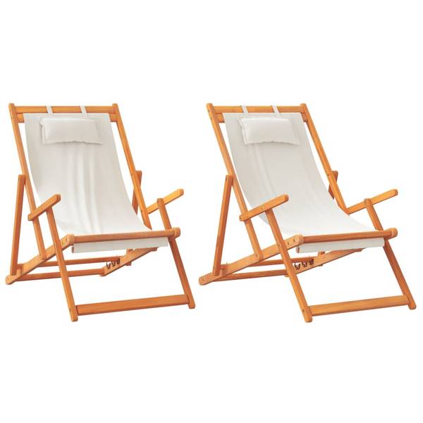 Gartenstuhl 2er Set D7224 Weiß - Textil - 112 x 81 x 60 cm
