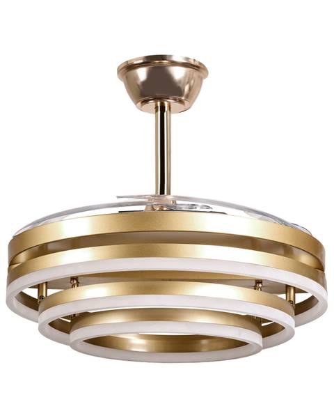 Deckenventilator AUCILLA 2-tlg Gold - Weiß - Metall - 107 x 41 x 107 cm