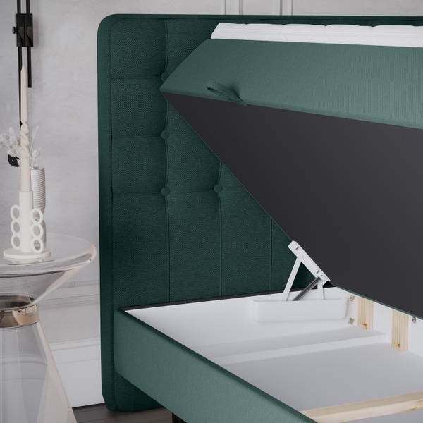 Boxspringbett Annakie Grün - Liegefläche Breite: 180 cm
