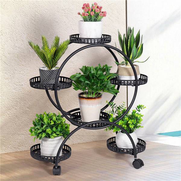 Étagère Plante HJ-ZT112 Noir - Fer - 33 x 79 x 73 cm