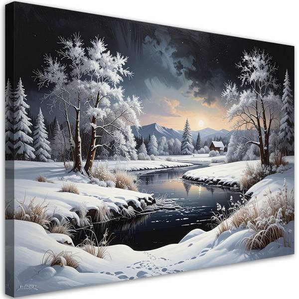 Wandbild Winter 90 x 60 cm
