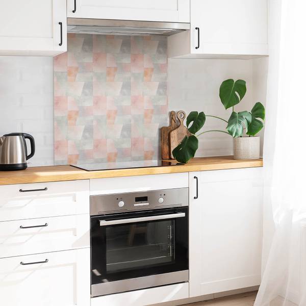 Zelfklevende Tegels Petra set van 9 beige - polyester-PVC - 30 x 30 x 1 cm