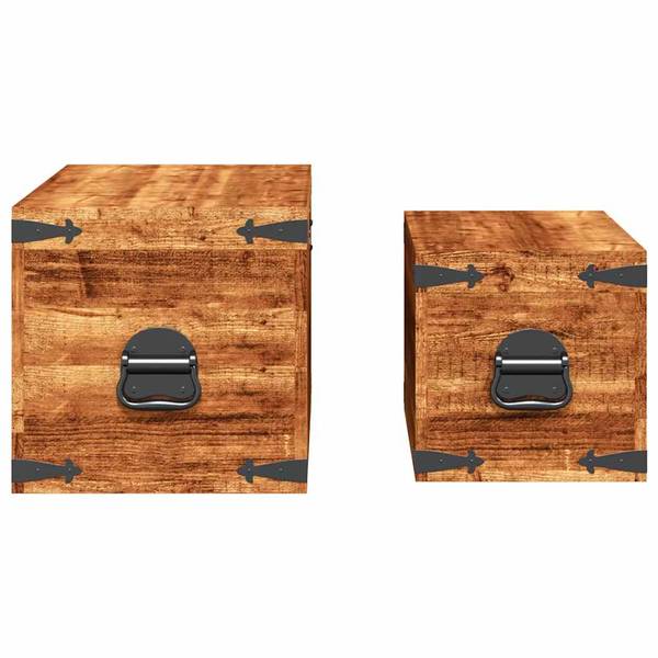 Truhe 241634 (2-teilig) Braun - Mango - 35 x 35 x 70 cm