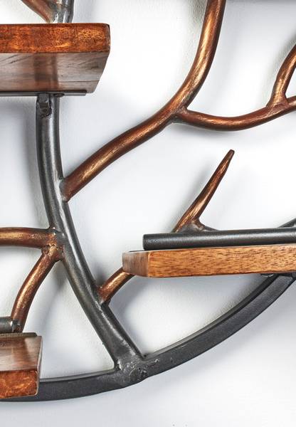 Wandregal EDEN Braun - Massivholz - 18 x 81 x 115 cm