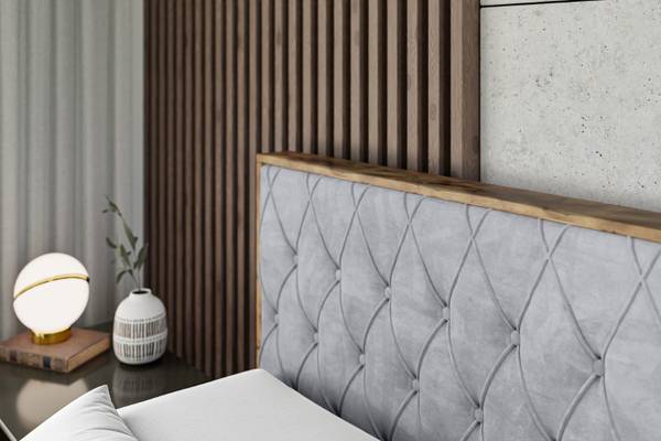 Boxspringbett LOLLI5 Hellgrau - Breite: 120 cm - H4