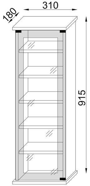 CD / DVD Media Regal Classic Braun - Holzwerkstoff - Glas - 31 x 92 x 18 cm