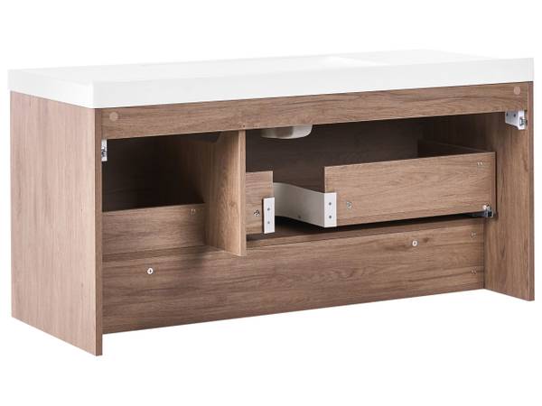 Badezimmerschrank UMAYO 2-tlg Braun - Weiß - Holzwerkstoff - 50 x 55 x 50 cm
