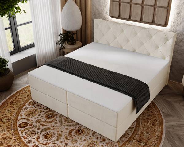 Boxspringbett NAPOLI Beige - Breite: 165 cm - Liegefläche Breite: 160 cm