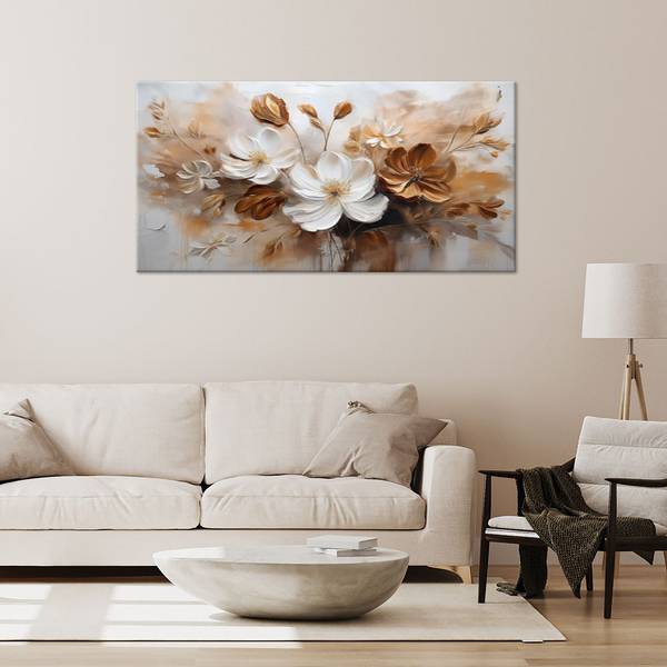 Wandbild feldblumen gemalt 80 x 40 cm