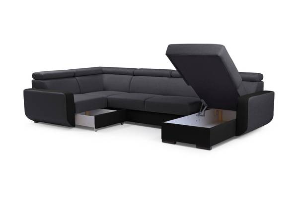 Wohnlandschaft DUSTIN Glas Grau