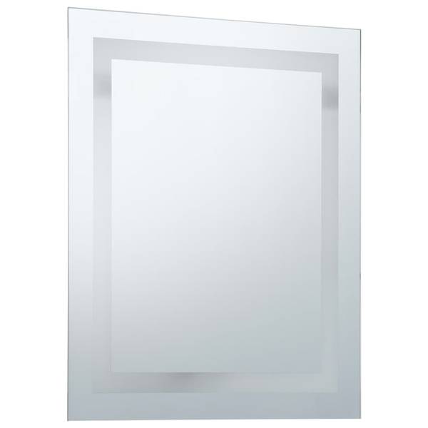 Badezimmerspiegel mit LED 3000284 Silber - Spiegelglas - 60 x 80 x 1 cm