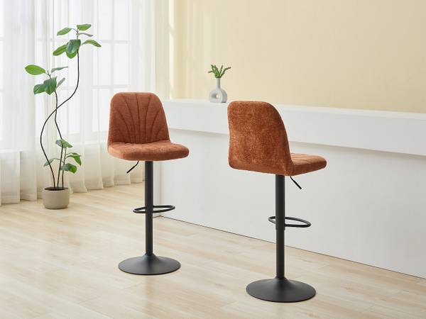 Barhocker LASANDRIA 2er-Set Braun - Textil - 47 x 117 x 54 cm