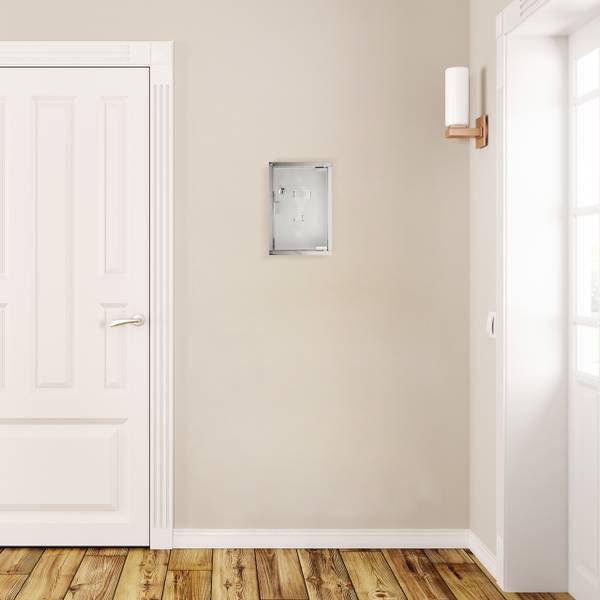 Schlüsselkasten zum Abschließen Silber - Stahl - 22 x 32 x 6 cm