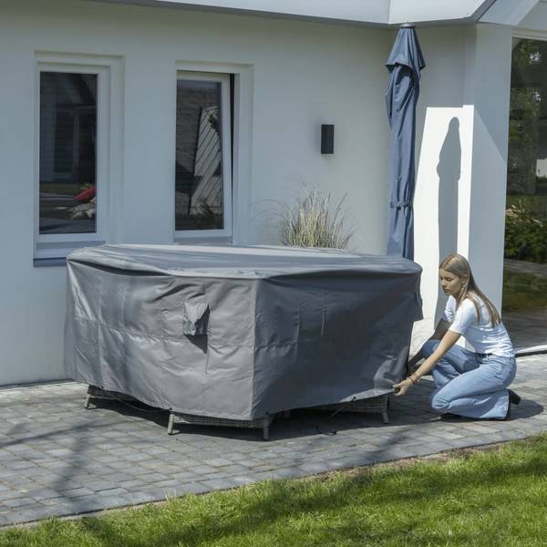 Gartenmöbel-Abdeckung 3014523 Grau - Polyester - 320 x 85 x 320 cm