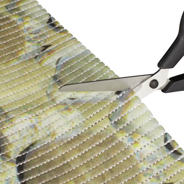 Tapis moelleux mousse Beige - Vert - Blanc - Profondeur : 150 cm