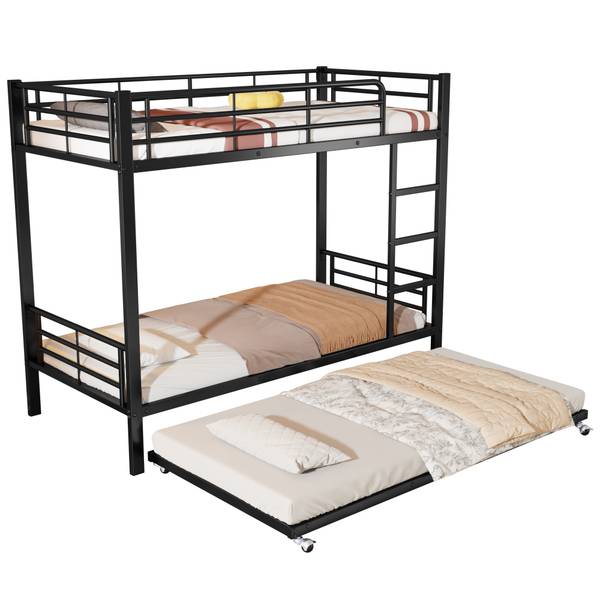 Etagenbett  Eos Ⅵ Schwarz - Metall - 95 x 160 x 204 cm