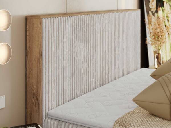Boxspringbett WOOD CLASSIC Ecru - H3 - Liegefläche Breite: 180 cm
