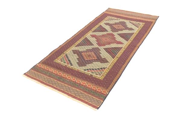 Orientteppich Läufer Oriental Braun - Wolle - 88 x 1 x 191 cm